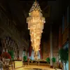 Lustre de Cristal Europeu Moderno Lâmpada de Sala de Estar para Edifício Duplex Lâmpada para Escada Rolante de Hotel Villa Lustre Longo