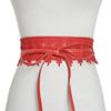 Cinturón Nuevo Transfronterizo para Mujer Moda Estudiantil Combinación Universal Cubre Cintura Ancho Encaje Decorativo para Mujer Cinturón Ancho Rojo