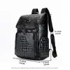 Mochila de Cuero de Vaca de Primera Capa con Patrón de Cocodrilo para Hombre Mochila de Cuero Genuino de Gran Capacidad Bolsa para Computadora de Negocios Mochila de Viaje de Alta Gama