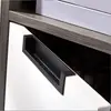 Portas de Armário Minimalistas Estilo Americano Cuidadosamente Selecionadas, Gavetas de Guarda-Roupa, Puxadores Ocultos Invisíveis, Puxadores Embutidos Escondidos Estilo Nórdico Prata-Preto