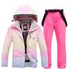 Traje de esquí de nuevo estilo, snowboard de doble tabla para mujer, de invierno, cálido y grueso, estilo coreano.