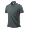 Polo de Seda de Hielo de Secado Rápido para Hombre de Alta Gama Manga Corta Ropa de Trabajo Personalizada Diario Casual Lujo Accesible Camiseta de Color Puro