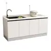 Gabinete de cocina con encimera de pizarra, gabinete doméstico de mármol, gabinete para estufa integrada, gabinete simple y económico para alquiler