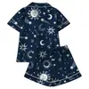 Fabricante de Conjunto de Pijama Cardigan Negro de Seda de Leche Transfronterizo Europeo y Americano para Mujer, Shorts de Manga Corta, Ropa de Casa Transpirable Casual