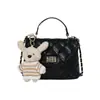 Bolso cuadrado pequeño de mano de alta gama a la moda para mujer 2026 nuevo bolso de cadena de rombos elegante para el trabajo bandolera cruzada
