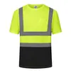 Ropa de trabajo reflectante para verano, de manga corta, adecuada para trabajos de tráfico y obras de construcción, personalizable con logo, reflectante de alto brillo, disponible para venta al por mayor
