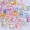Cuentas de Linterna de Calabaza Transparente con Recubrimiento de Color de Varios Tamaños, Cuentas de Rosa, Accesorios de Joyería con Cuentas para Pulsera DIY, Colgante de Coche, Diadema