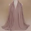 Item de Venda Quente para Comércio Exterior: Lenço Longo Versátil de Chiffon com Pérolas, Corrente e Strass para Mulheres, Elegante, Confortável, Xale e Lenço de Cabeça Simples