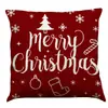 Amazon Temu Mais Vendido Capa de Almofada de Algodão Estampada Vermelha de Natal Almofada de Sofá Almofada de Carro