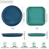 Plato para Escupir Huesos de Paja de Trigo Cuadrado Plano 15cm Plato para Frutas y Snacks Anticaída Regalo Se Puede Imprimir con Logo