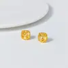 Brincos Quadrados de Prata de Lei S925 Nalan com Gravação de Linhas, Requintados e Simples, Brincos de Design de Nicho Estilo Ins M08329