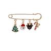 Broche de acessórios de Natal de desenho animado veado presente broche de floco de neve liga feito à mão gotejamento de óleo broche de Natal alfinete de lapela atacado
