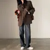 Outono/Inverno 2026 Estilo Coreano Novo Pequena Fragrância Temperamento Retrô Blazer de Terno Feminino Versátil para o Trabalho Terno Xadrez