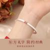 Pulsera de plata Quartet Laifu para mujer, plata de ley 9999, antigua pulsera francesa de la fortuna, con pie macizo, sencilla y combinable, ideal como regalo de cumpleaños.