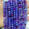 Contas Redondas de Ágata Natural, Contas Coloridas com Padrão de Dragão Otimizado, Contas Soltas Artesanais para DIY, Acessórios para Joias de Contas, Materiais para Atacado