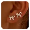 Pendientes Nuevos con Lazo Transfronterizos de Amazon, Pendientes Retro de Vacaciones Francesas, Modernos, Elegantes y Elegantes para Damas