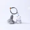 Novo Chaveiro de Cachorro Desenho Animado 3D Flocado DIY Pingente Pequeno Acessório de Borla Atacado