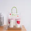 Bolsa Tote Transparente Engrosada, Bolsas de Plástico para Llevar Bebidas, Postres, Panadería, Bolsas para Cuatro Vasos, Bolsas para Té de Leche en Stock