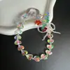 Popular Diseño de Lazo de Amor Cadena de Cristal para Teléfono Móvil Exquisita Cadena de Perlas Moda Cadena para Teléfono Móvil Cadena de Bolso Llave
