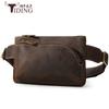 Fabricante personalizado europeu e americano retro primeira camada couro genuíno Crazy Horse bolsa de peito ombro único bolsa de cintura transversal para homens