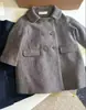 Roupas Infantis Estilo Coreano Roupa de Fora para Meninas Outono Inverno 2026 Novo Estilo Britânico Menininha Casaco de Lã Retrô Top Infantil