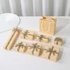 Caja de Embalaje de Joyería Beige de Venta Caliente con Cielo y Tierra Beige, Lazo Impreso a la Moda, Caja de Joyería de Regalo de Vacaciones de Alta Gama
