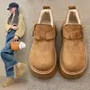 Zapatos Birkenstock con Plataforma de Suela Gruesa para Aumentar la Altura, Forrados de Felpa, para Mujer, Novedad Otoño e Invierno 2025, Mocasines Retro Slip-On, Zapatos de Algodón Birkenstock