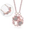 Novo estilo de duas peças coração a coração feminino aberto e fechado trevo colar moda amor dobrável criativo clavícula corrente atacado
