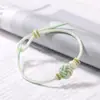 Nó Flor de Gelo Tecido à Mão Presente para Melhor Amiga Corda Colorida de Boa Sorte Joias Vestíveis DIY Pulseira Trançada Dourada Vestível
