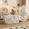 Cesta de Almacenamiento de Juguetes para Niños Sala de Estar Gran Capacidad Gabinete de Almacenamiento de Muñecos de Peluche Bolsa Colgante para Baño Cubo Portátil Cesta de Almacenamiento