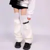 Cubiertas de Calcetines Originales Nuevas Estilo Y2K Milenio, Calcetines Negros Dulces y Geniales, Cubre Piernas con Cadena de Cuero Estilo Chica Caliente, Calcetines Punk de Moda Ins