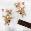 60608 Joyería de Cobre DIY Cobre Goteo de Aceite Doble Pez Pez Dorado Horquilla Corona para el Cabello Material Accesorios 45*70mm