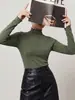 Atacado Transfronteiriço Roupas Femininas Item Quente 2026 Outono Versátil Camada Base Malha Leve e Transparente Camiseta de Gola Alta