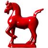 Adornos de caballo de cerámica al por mayor Tang sancai pequeño caballo rojo decoración del hogar artesanías caballo para el éxito caballo dragón verde cerámica cruda