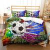 Funda nórdica con estampado digital de fútbol de acuarela, adecuada para decoración de ropa de cama de niños y niñas.