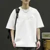 Camiseta de Verano Talla Grande para Hombre, Manga Corta, Nueva Moda Deportiva, Estampado Casual Versátil, Top Oversize, Camiseta de Media Manga