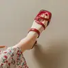 Sandalias de Tacón Grueso de Comercio Exterior para Mujer Verano Chanclas de Tacón Alto Zapatillas de Cuadrado con Tira Única Antideslizantes Versátiles Zapatos para Mujer Tacón Ultra Alto