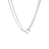 Collar de Doble Hebilla Estilo Tan Jianci para Hombre Tendencia Acero de Titanio No se Desvanece Versátil Cadena Clavicular de Gama Alta para Hombre