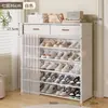 Zapatero simple con cajones, zapatero multicapa a prueba de polvo, zapatero para dormitorio, estante de almacenamiento simple de pie para viviendas de alquiler