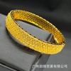 Brazaletes Chapados en Oro de 24K Boda Dubái Indio Nigeriano Mujeres Nupcial Joyería de Oro Arena Flor Hueca