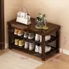 Banqueta para Cambiar Zapatos para Entrada, Zapatero para el Hogar con Asiento Integrado, Banco para Zapatos de Entrada, Zapatero de Madera Maciza, Banco Largo para Sentarse en la Entrada