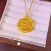 Pingente de Latão Banhado a Ouro com o Mesmo Design do Pingente de Bússola Auspiciosa e Harmoniosa Fênix e Oito Tesouros da Loja de Ouro, Retenção de Cor Duradoura, Pingente de Colar Feminino