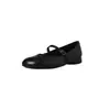 Zapatos Mary Jane de piel de oveja estilo artístico con suela silenciosa, otoño 2026 zapatos planos cómodos de punta redonda de cuero genuino con una sola correa para mujer