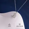 Colar pingente em prata de lei S925 com incrustação de zircônia, design de chifre de boi, para mulheres, design de nicho de luxo leve, corrente para clavícula de alta qualidade, presente