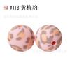 Cuentas de Silicona con Marca de Agua 19mm Cuentas de Silicona Cuentas de Leopardo Cuentas de Silicona por Transferencia de Agua Cuentas para Cadena de Chupete Accesorios