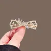 Pasador de Metal con Hojas de Bambú de Pedrería Estilo Chino para Mujer, Nuevo Pasador Retro para Flequillo Lateral, Pinza de Pato de Metal de Alta Gama
