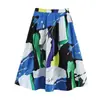 Ropa Europea y Americana Transfronteriza para Mujer Aliexpress Ins Popular Moda Estampada Plisada Falda Midi
