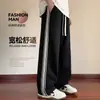 Calças Casuais Masculinas 2025 Novas Calças de Moletom Largas de Corte Reto para Adolescentes Estilo Universitário Calças Jogger de Perna Larga