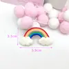 Decorações Ornamentais para Bolo de Aniversário Argila Macia Grande Nuvens Arco-Íris Estrelas Cor Doce Colorido DIY Encaixável