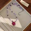 Estilo Primavera Flor Real Flor de Rosa Amarilla Collar Gargantilla de Cristal de Circonita Fresca Cadena para Clavícula Versátil Retro